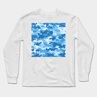 SKY BLUE MILITARY CAMOUFLAGE DESIGN Long Sleeve T-Shirt